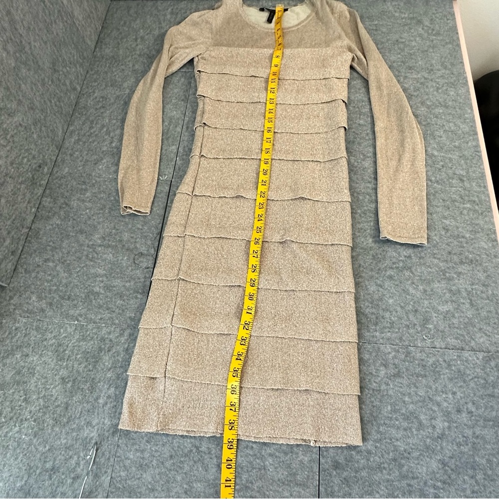 BCBGMaxAzria Taupe Layered Long Sleeve Dress - Picture 6 of 15